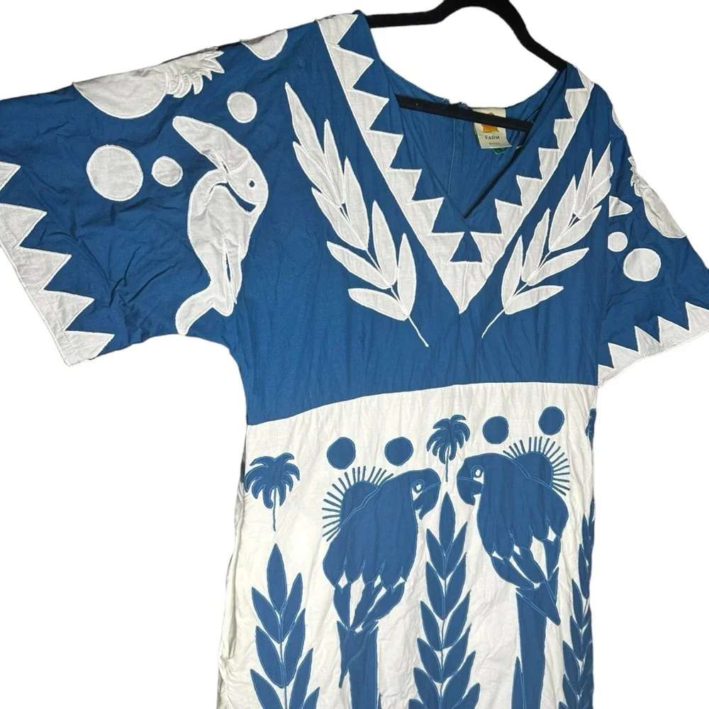Farm Rio Embroidered Patchwork Maxi Tent Dress Size Large - Picture 5 of 16